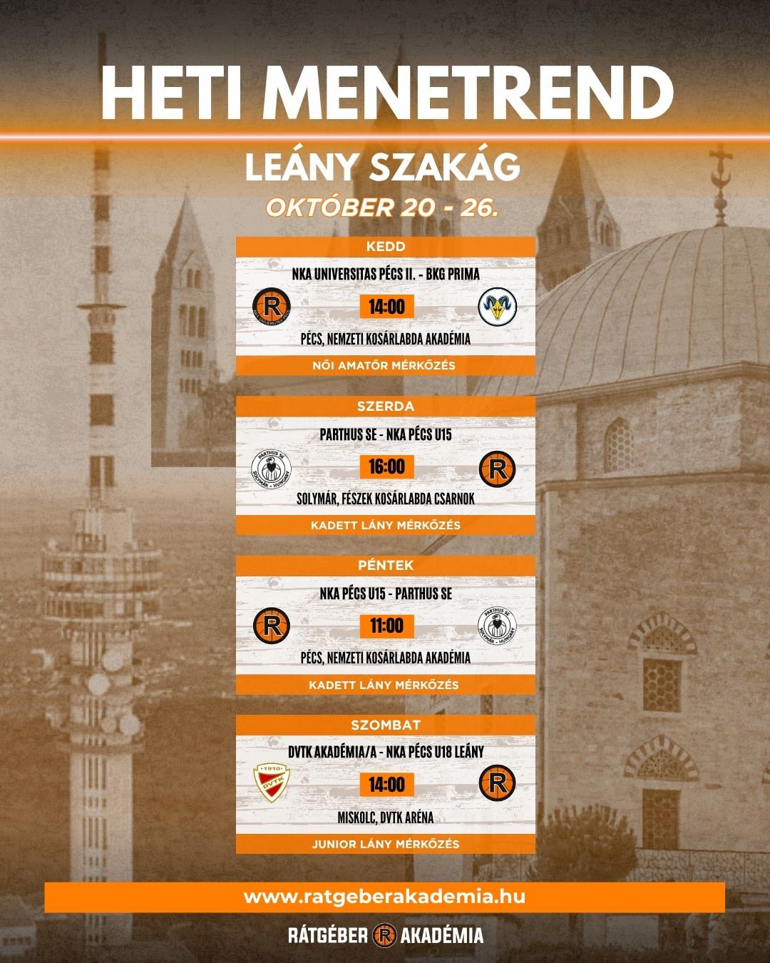 Akadémia heti program (október 20-26.)