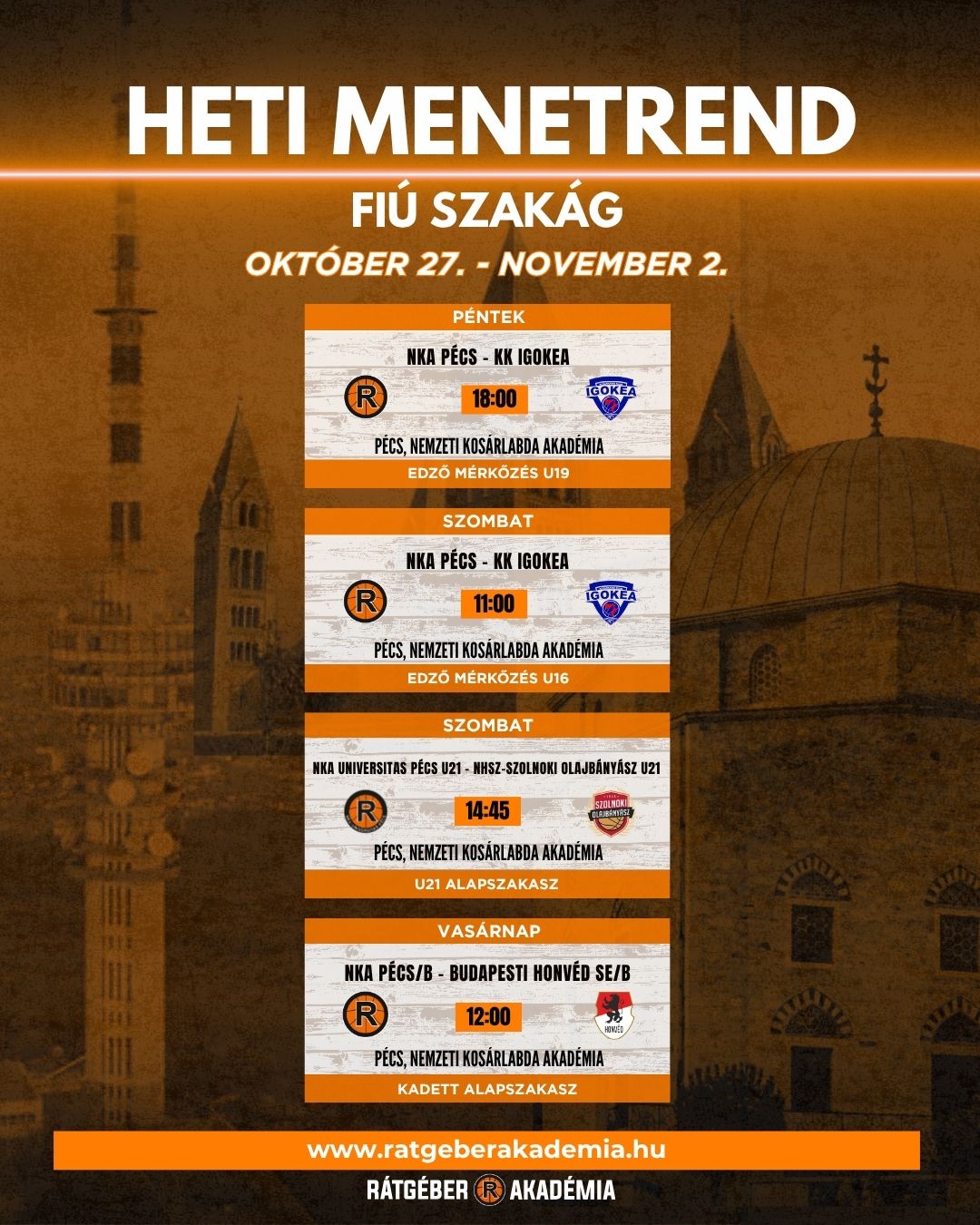 Akadémia heti program (október 27- november 2.)
