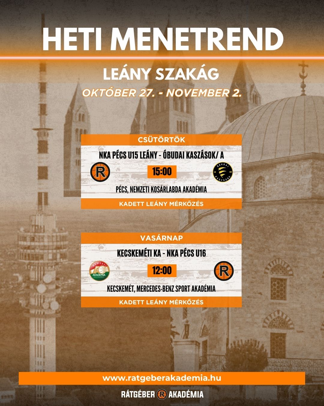 Akadémia heti program (október 27- november 2.)