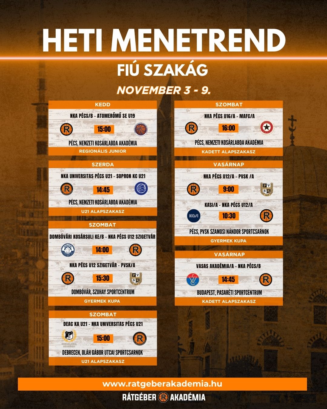 Akadémia heti program (november 3-9.)