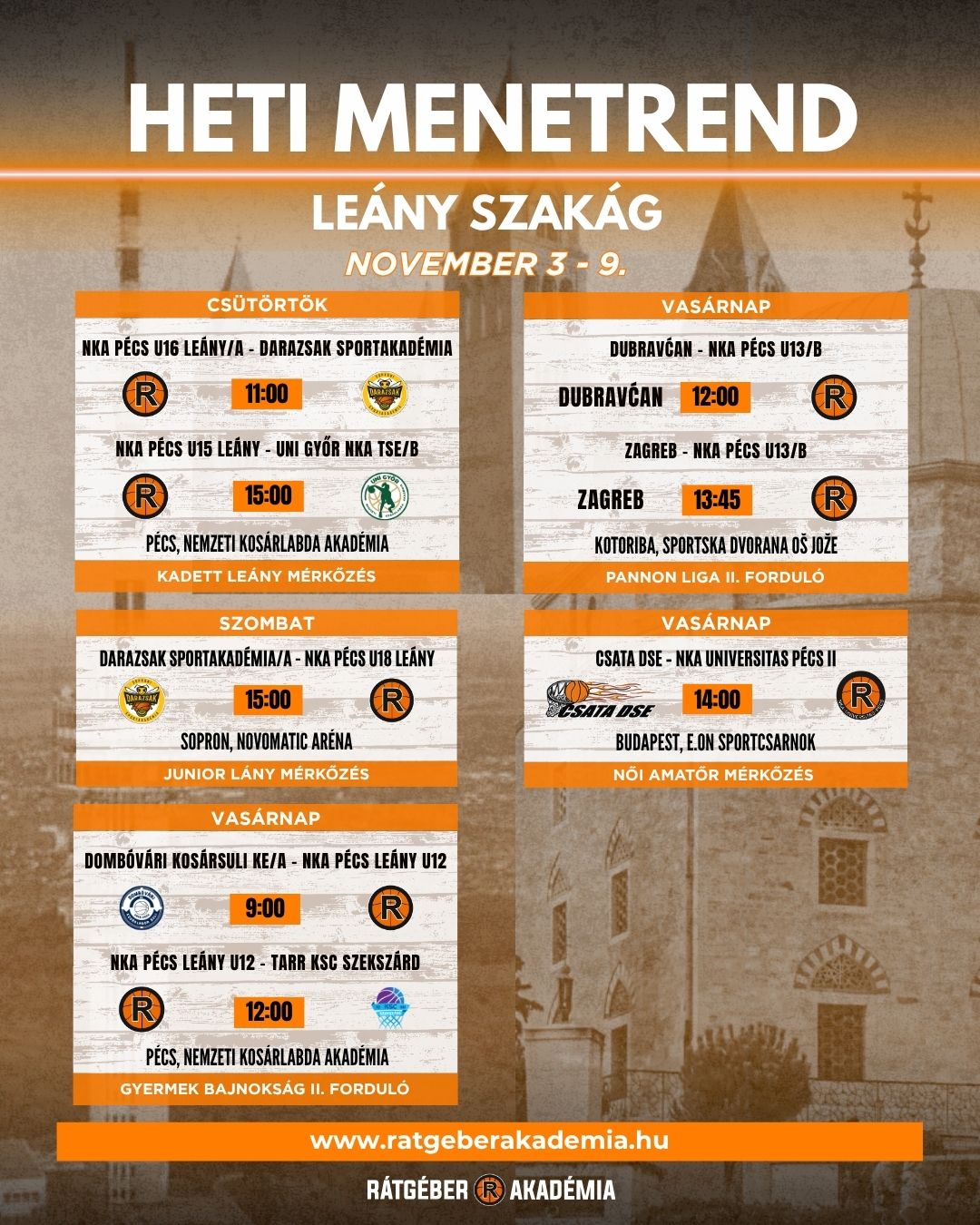 Akadémia heti program (november 3-9.)