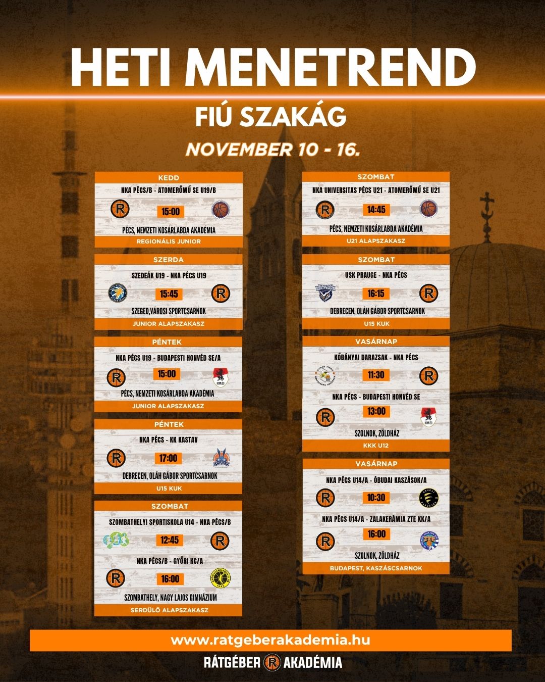 Akadémia heti program (november 10-16.)