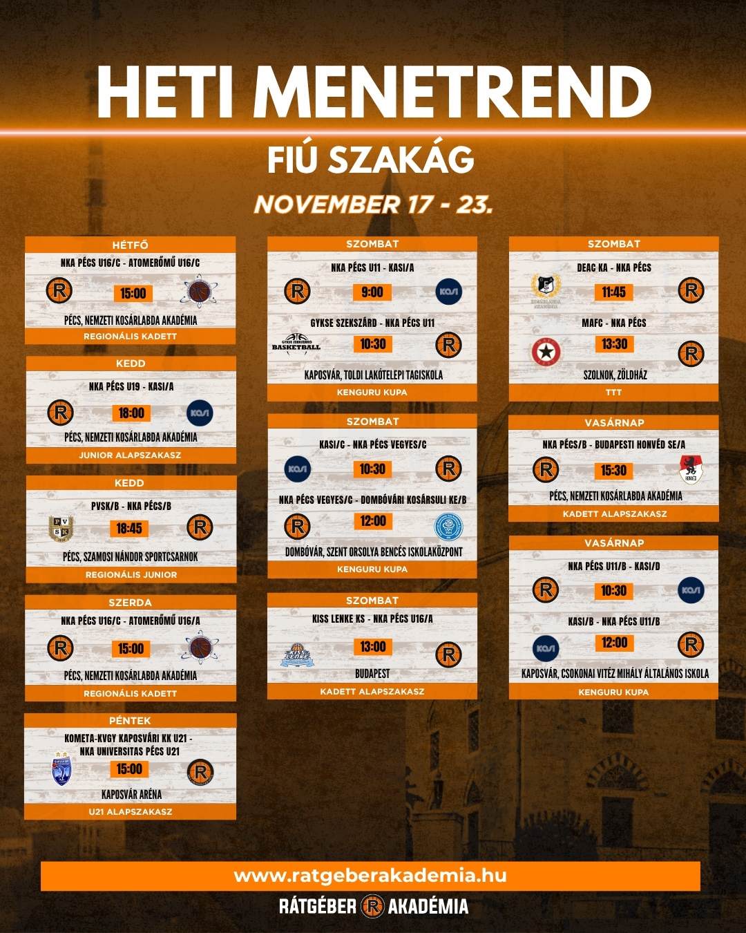 Akadémia heti program (november 17-23.)