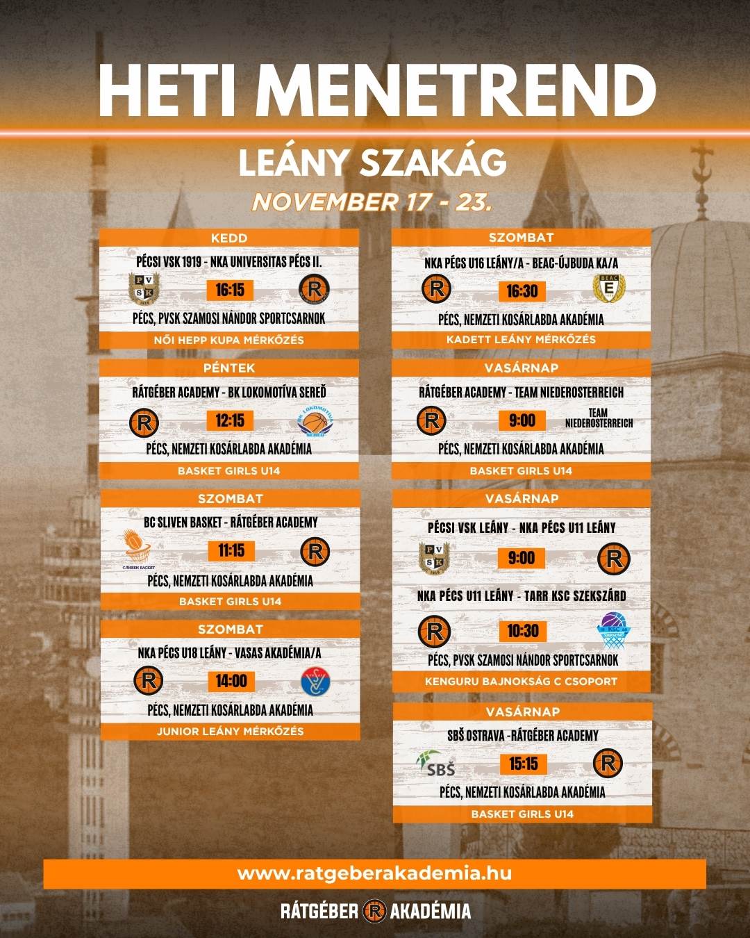 Akadémia heti program (november 17-23.)