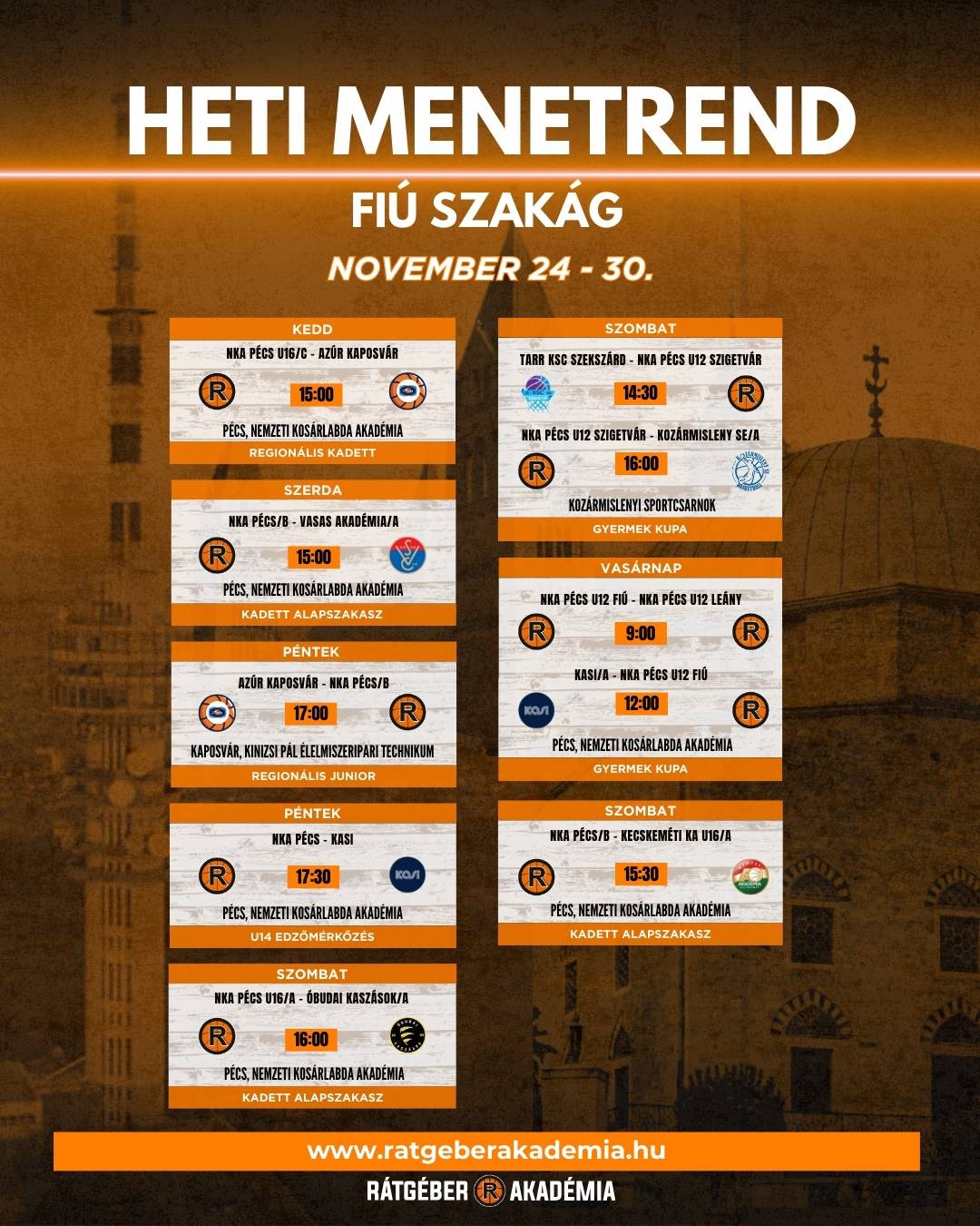 Akadémia heti program (november 24-30.)