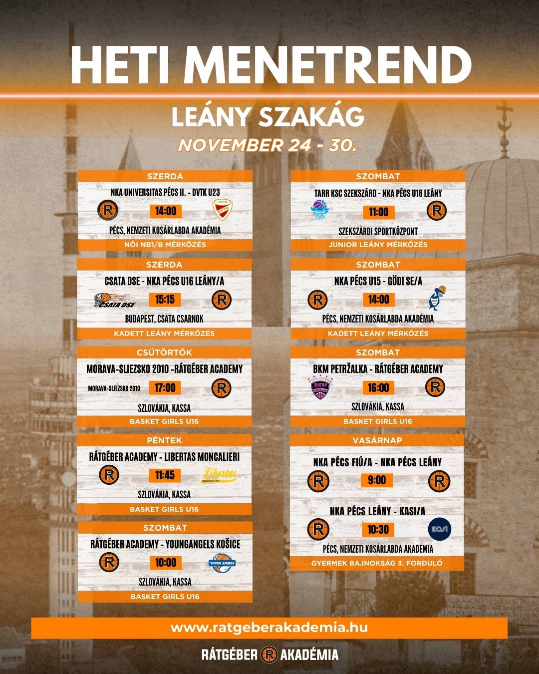 Akadémia heti program (november 24-30.)