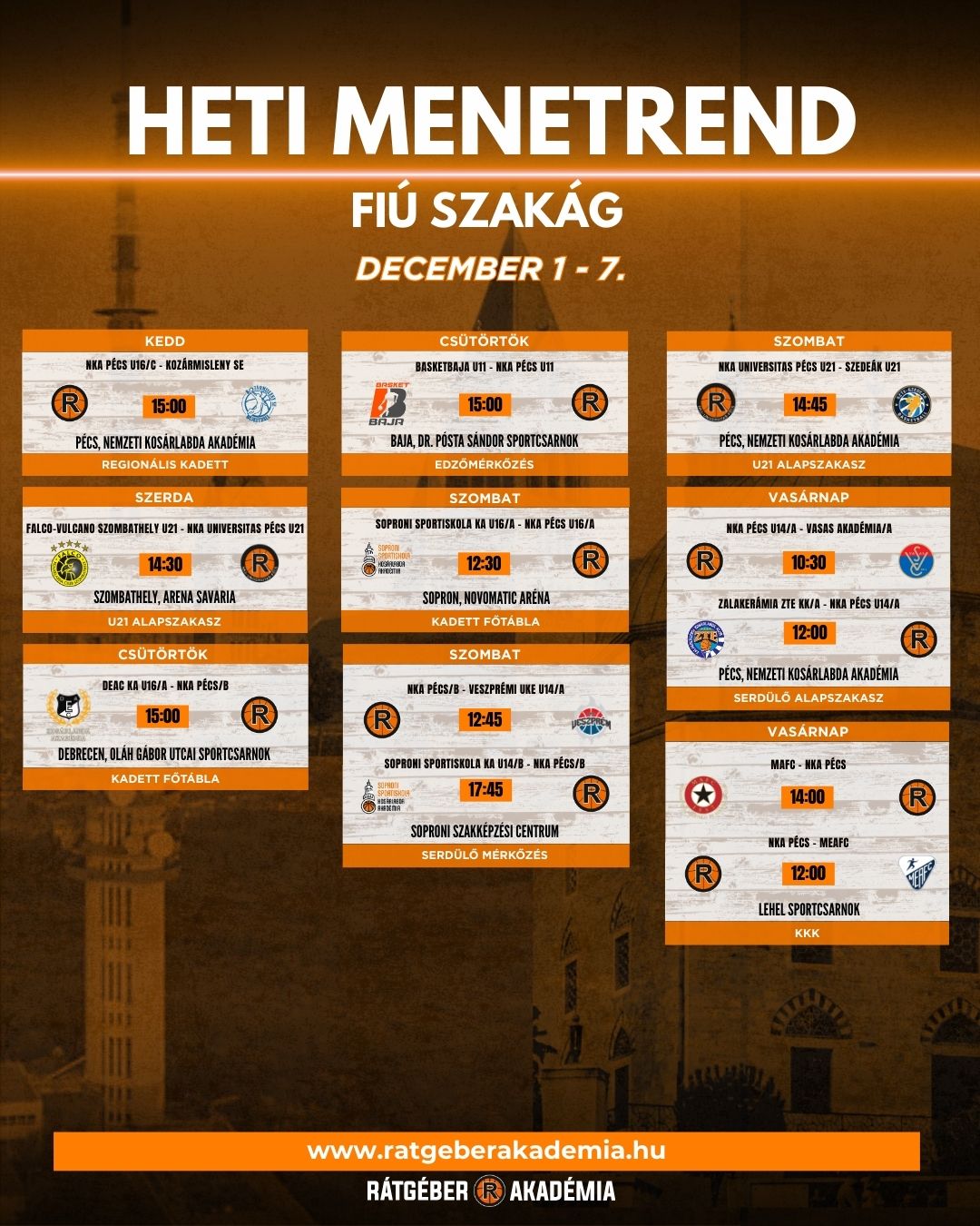 Akadémia heti program ( december 1-7.)