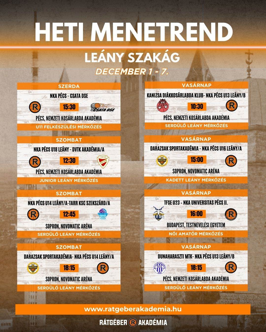 Akadémia heti program ( december 1-7.)