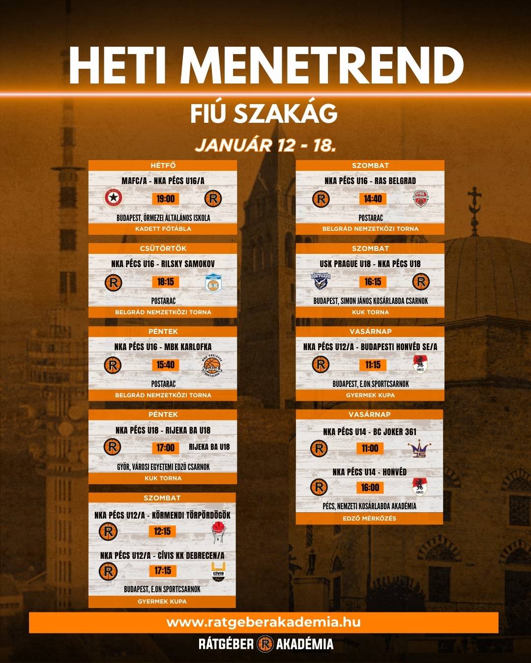 Akadémia heti program ( január 12-18.)