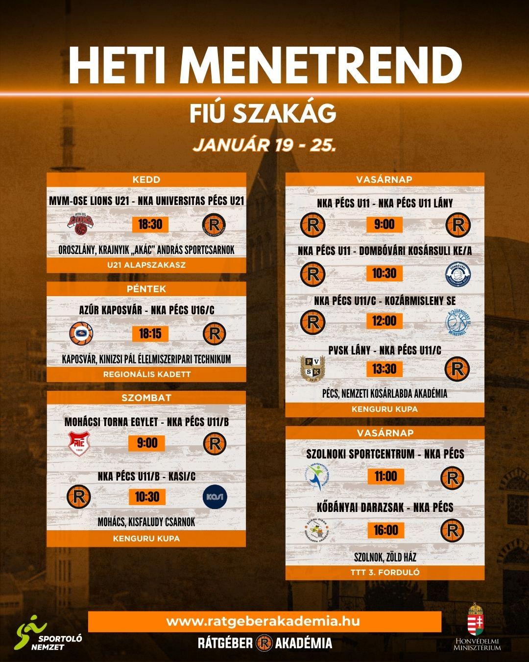 Akadémia heti program ( január 19-25.)