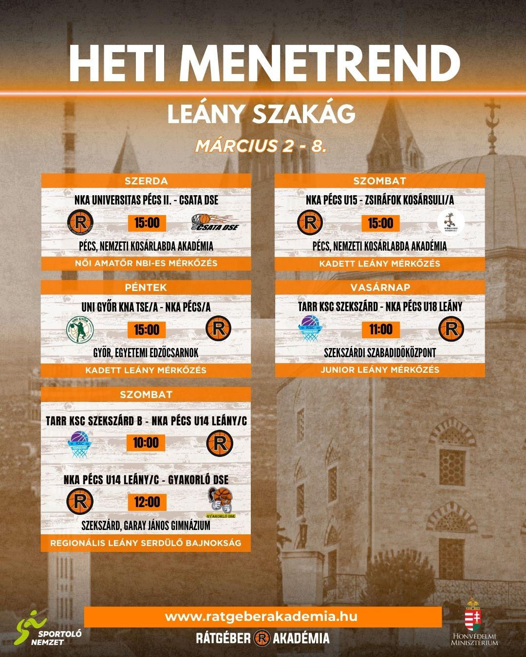 	Akadémia heti program ( március 2-8.)