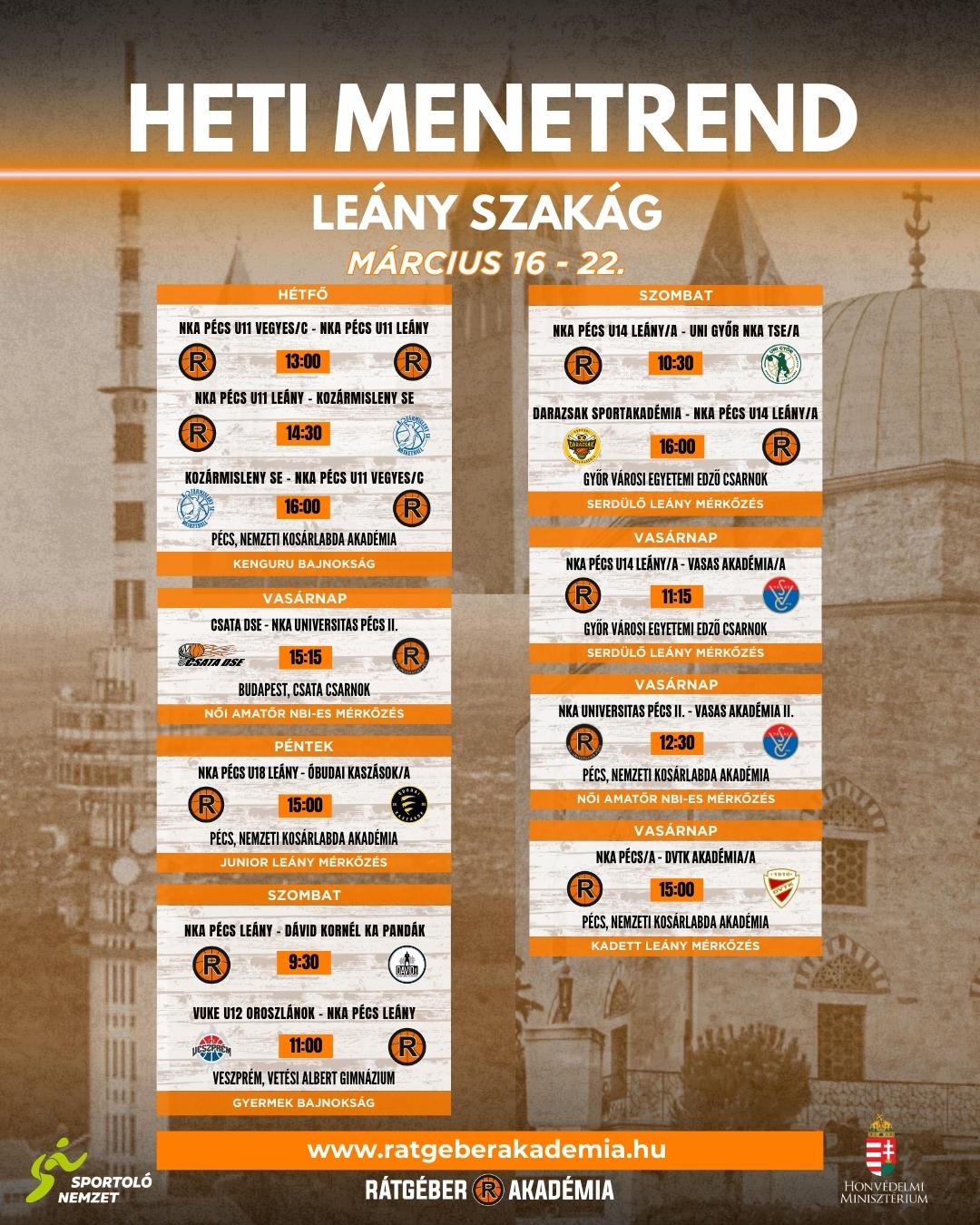 	Akadémia heti program ( március 16-22.)