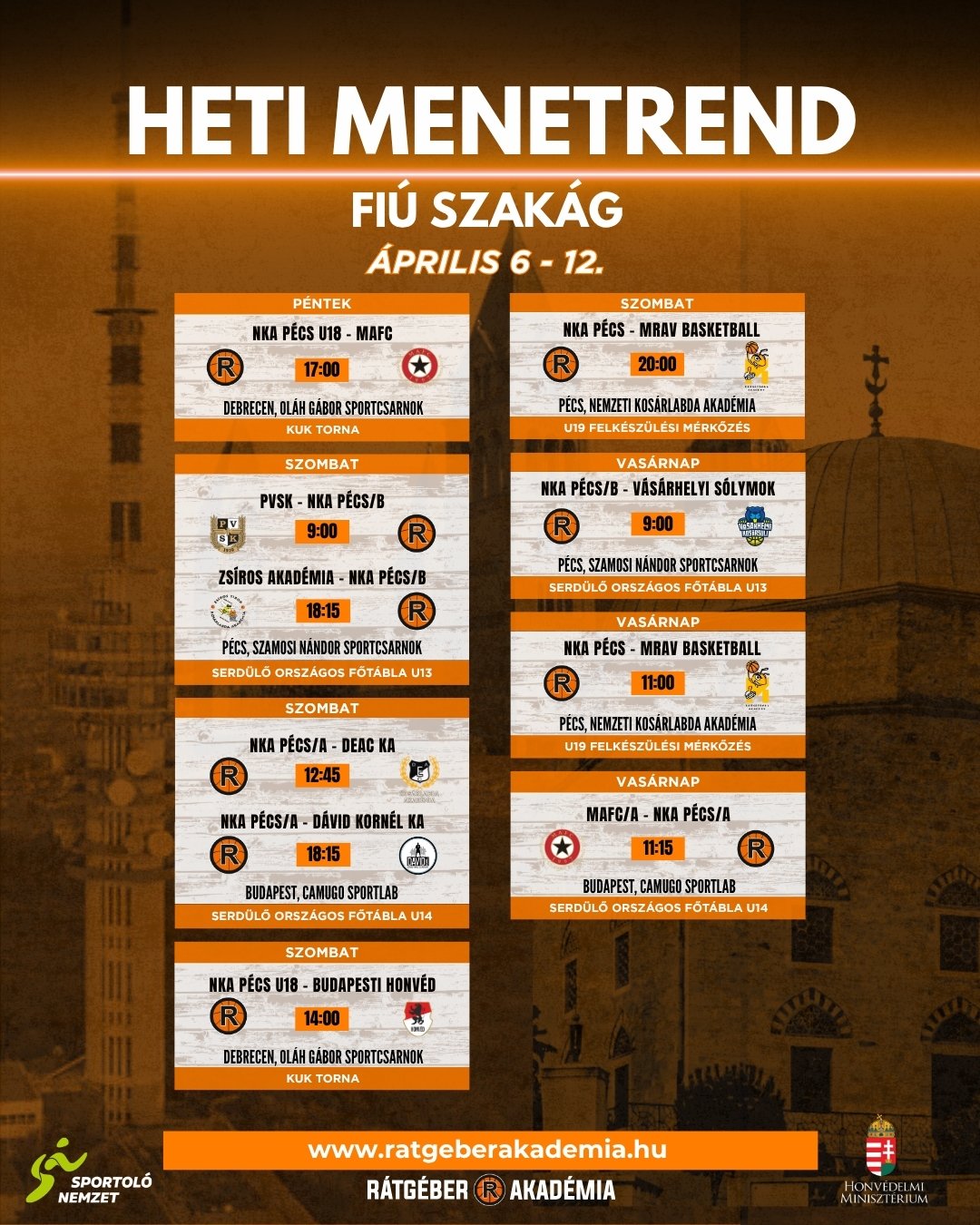 Akadémia heti program ( április 6 - 12.)