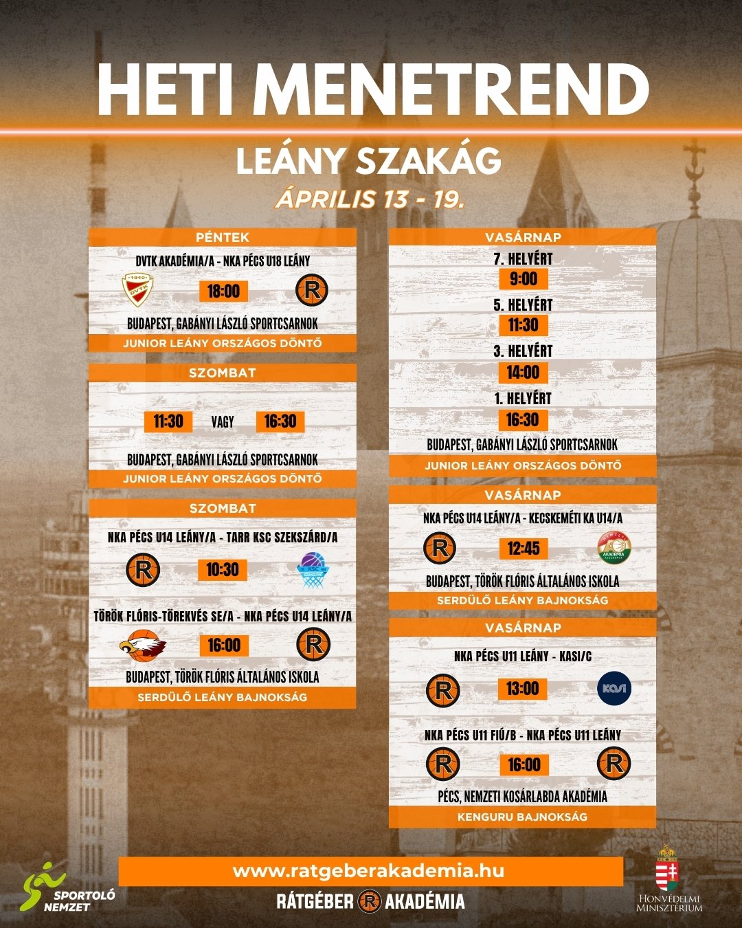 Akadémia heti program ( április 13 - 19.)