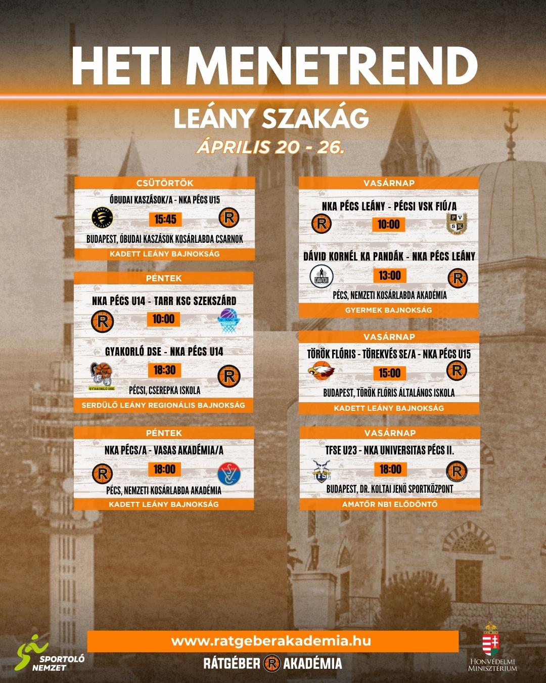 Akadémia heti program ( április 20 - 26.)