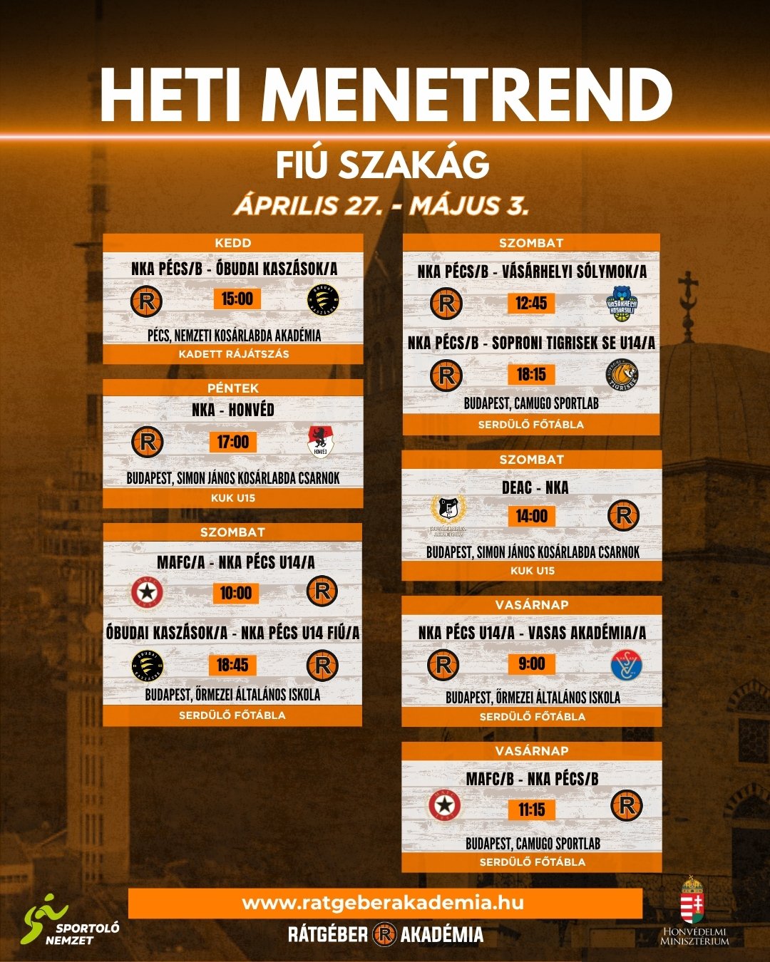 Akadémia heti program ( április 27. - május 3.)