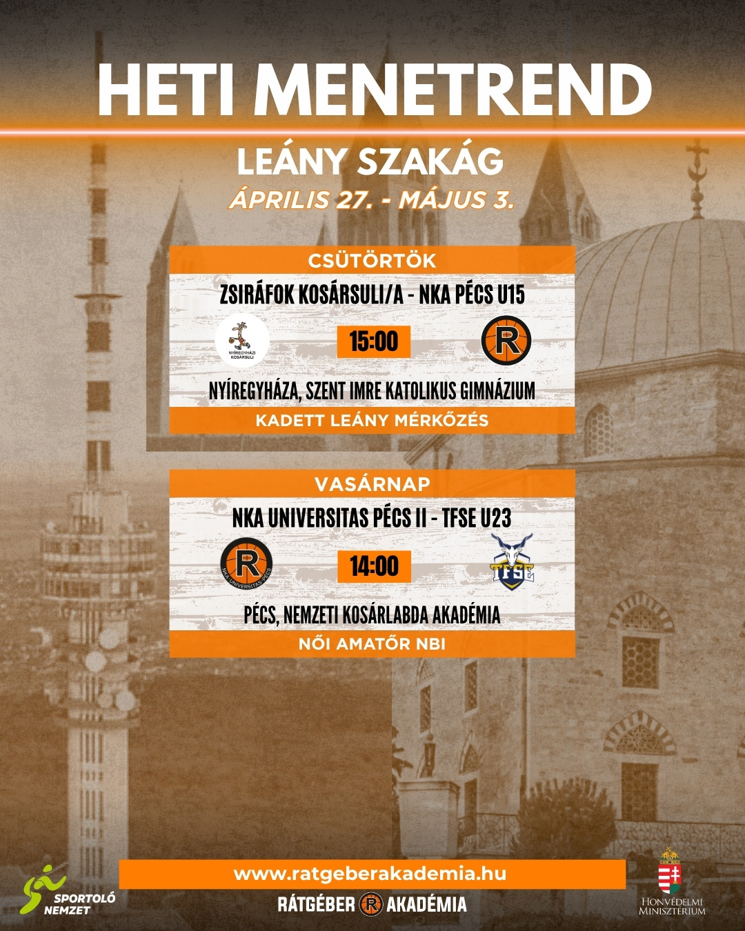 Akadémia heti program ( április 27. - május 3.)