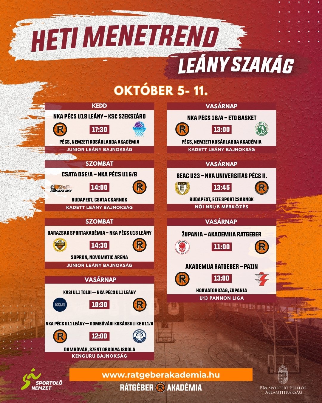 Akadémia heti program ( Október 5- 11.)